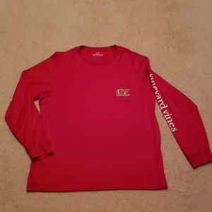 Vineyard Vines Football Whale Long Sleeve Pocket